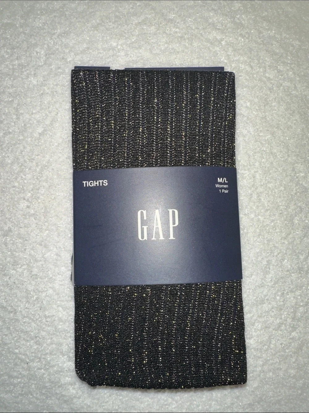 GAP Black Opaque Tights with Gold Sparkle